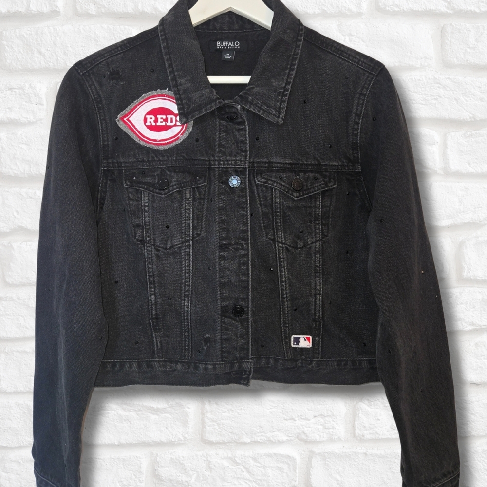 Cincinnati Reds Crop Rhinestone Jacket - Picture 3 of 8